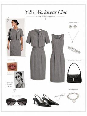 Calvin Klein Gray Sleeveless Sheath Dress & Cropped Jacket Set